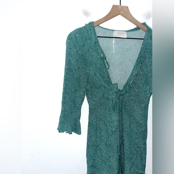 Auguste The Label Diamond Rumba Sleeved Mini Dress Green US4 - Picture 11 of 15